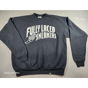 Fully Laced Sneakers Mens Sweatshirt Large Black Streetwear Y2K 90s